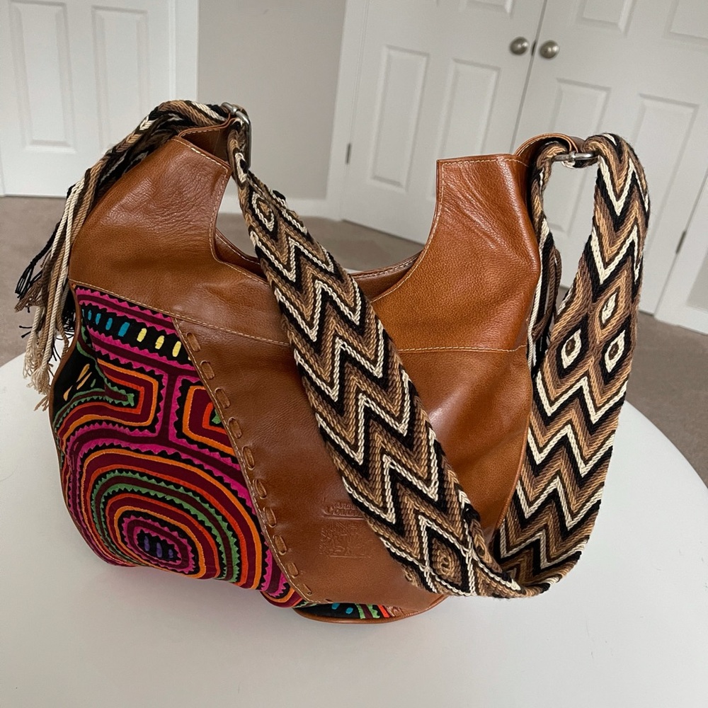 Colombian Leather and Wayuu Bag